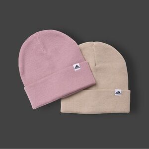 Adidas Women’s Fold Beanie Beige Purple 2-Pack Sz OS